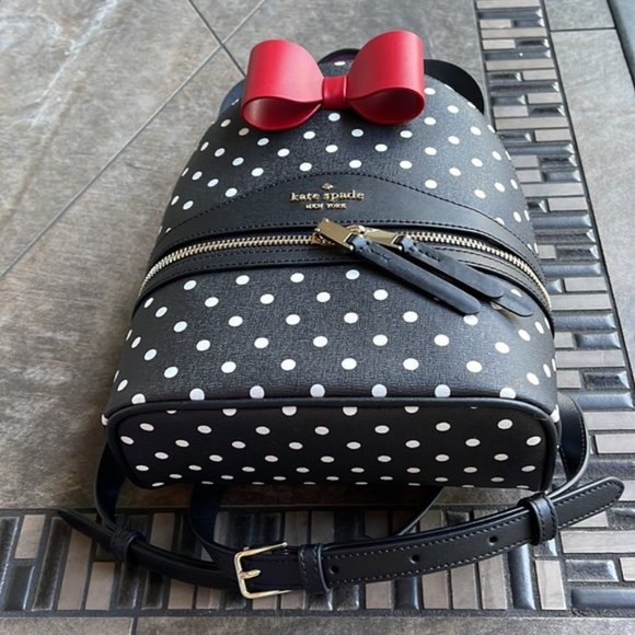 Kate Spade Disney X Kate Spade New York Minnie Dome Backpack Black Multi - Picture 2 of 16
